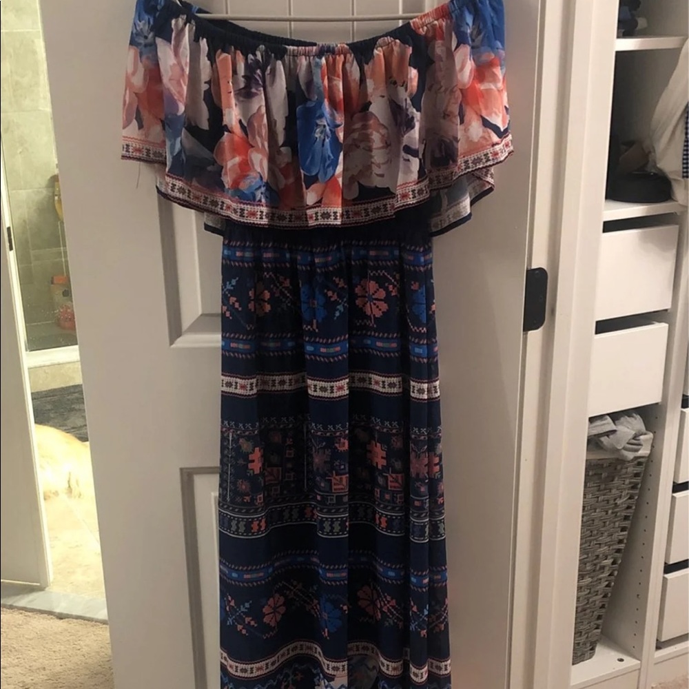 Maxi floral dress- off the shoulder